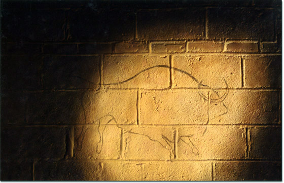 prehistoric art: spotlit bull