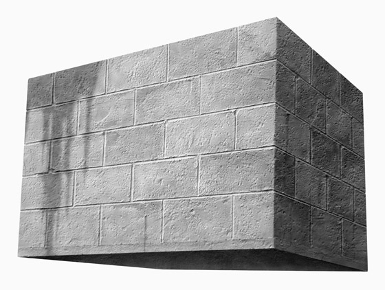 New modern art paintings by trompe l oeil specialist Nolan Haan. Discover the fine art of a cinder block wall in his online new modern art gallery