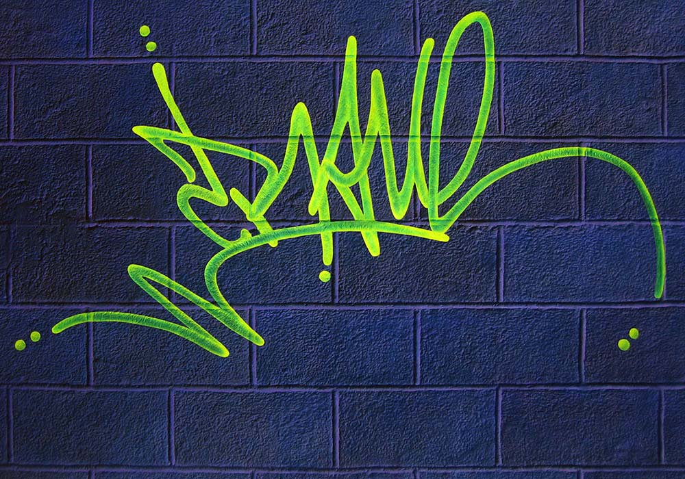 Neon graffiti tag