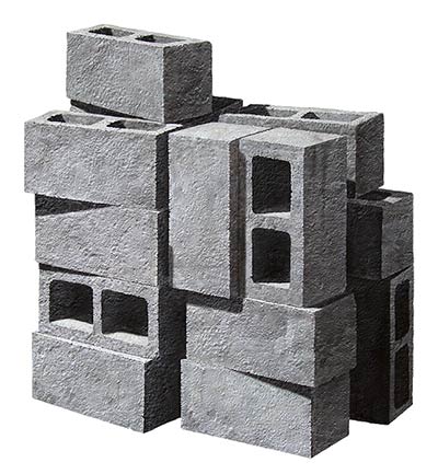 Cinder block pile by Nolan Haan